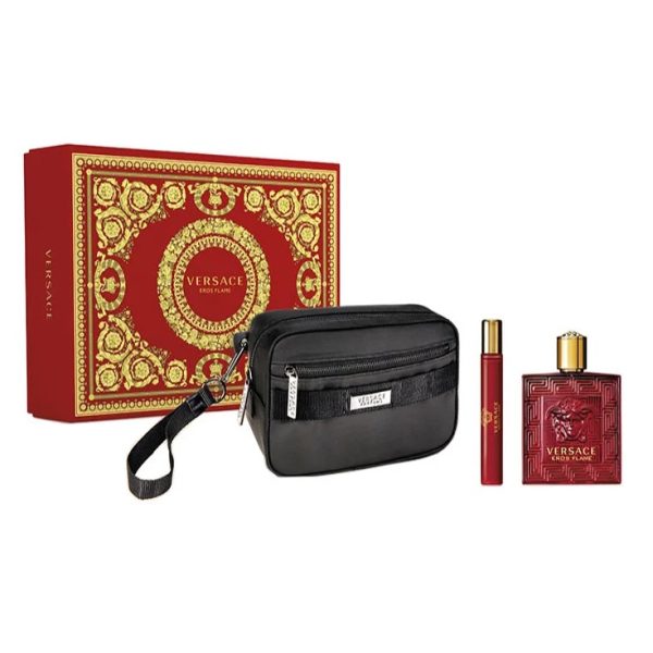 ESTUCHE VERSACE EROS FLAME HOMBRE 3PZS 100ML EDP + 10ML EDP + MARICONERA
