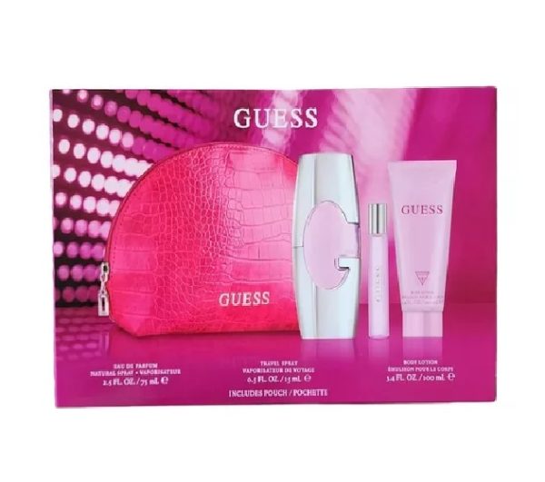 ESTUCHE-GUESS-MUJER-COSMETIQURA.jpg ESTUCHE GUESS GUESS MUJER 4PZS 75ML EDP + 15ML EDP + CREMA + COSMETIQUERA - Image 1