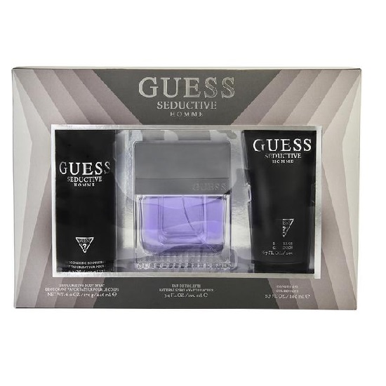 ESTUCHE GUESS GUESS SEDUCTIVE HOMBRE 3PZS 100ML EDT  DESODORANTE + GEL DE BAÑO